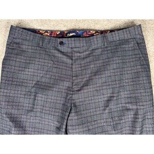 Paisley & Gray Slim Fit Plaid Dress Pants Men 40x32 Wool Blend Business Casual